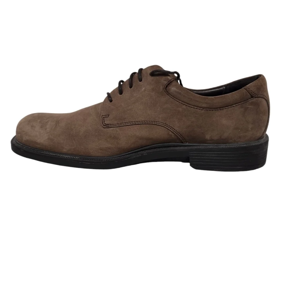 Rockport Tan Brown Leather Square Toe Chunky Dress Shoes 12 Narrow